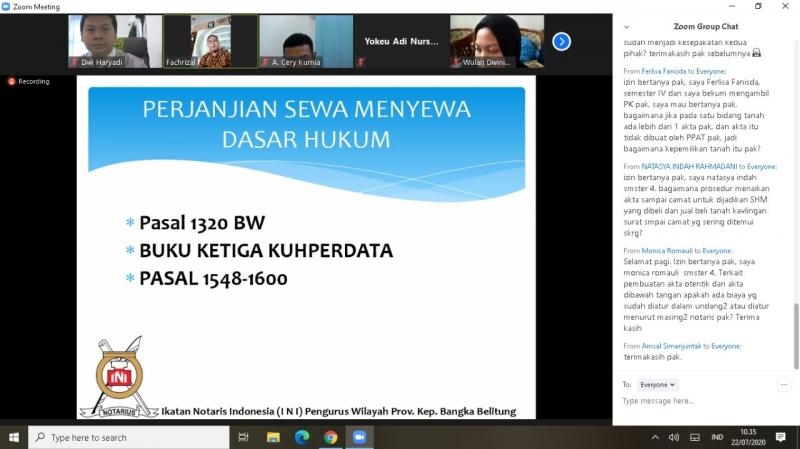 INI Babel dan FH UBB Latih Mahasiswa Menyusun Akta Perjanjian 